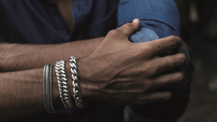 pulseras plata para hombre